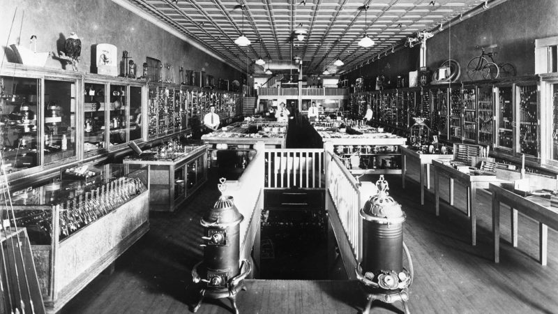 Interior view of the Sullivan-Markley Hardware Co. in 1915.