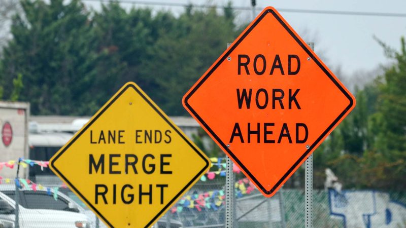 Road work along White Horse Road